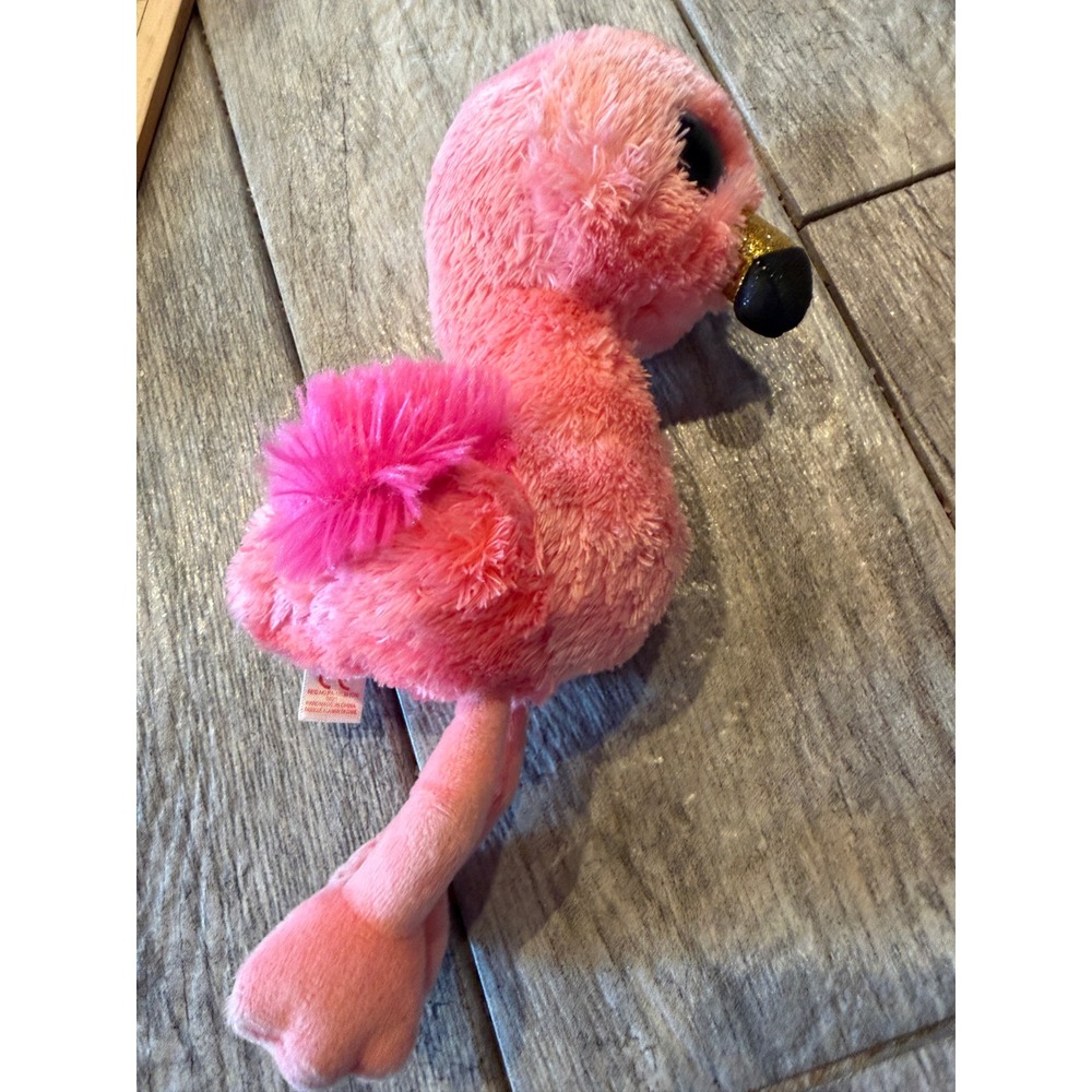 Ty Beanie Boos Gilda Flamingo Plush Small 9" Pink Glitter Eyes Stuffed Animal